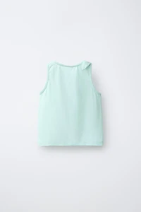 T-SHIRT NŒUD BRODERIES TROPICALES