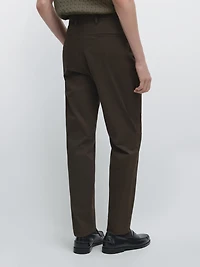 Slim fit cotton trousers