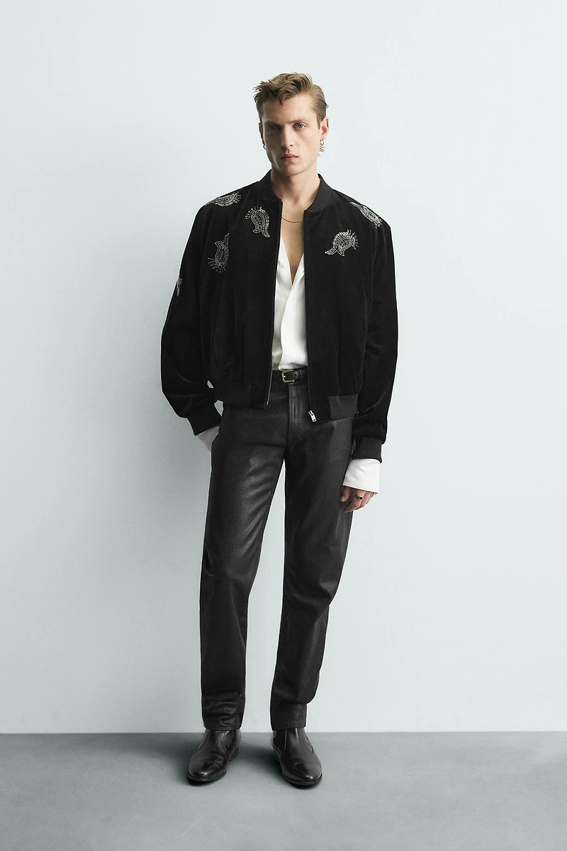 BLOUSON BOMBER EN VELOURS BRODERIES ÉDITION LIMITÉE