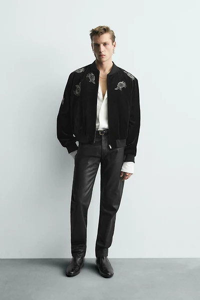 BLOUSON BOMBER EN VELOURS BRODERIES ÉDITION LIMITÉE