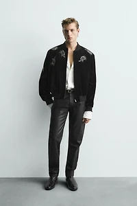 BLOUSON BOMBER EN VELOURS BRODERIES ÉDITION LIMITÉE