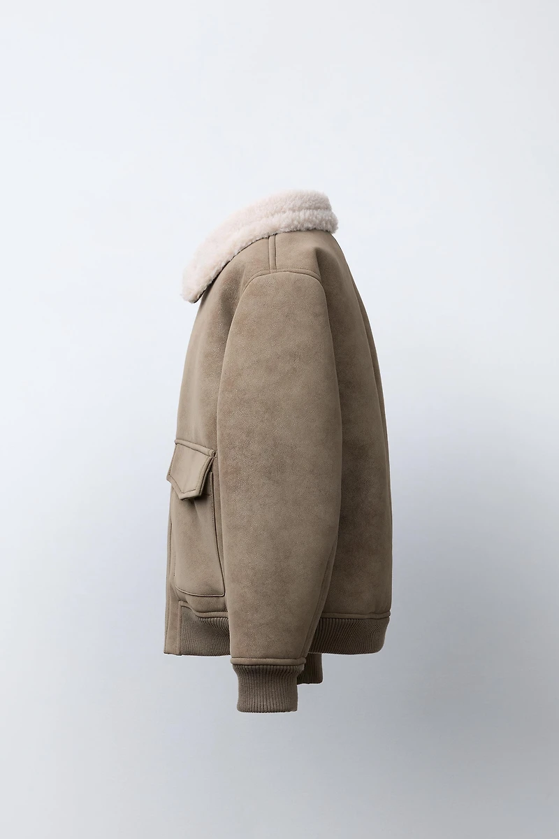 REVERSIBLE FLEECE BOMBER JACKET