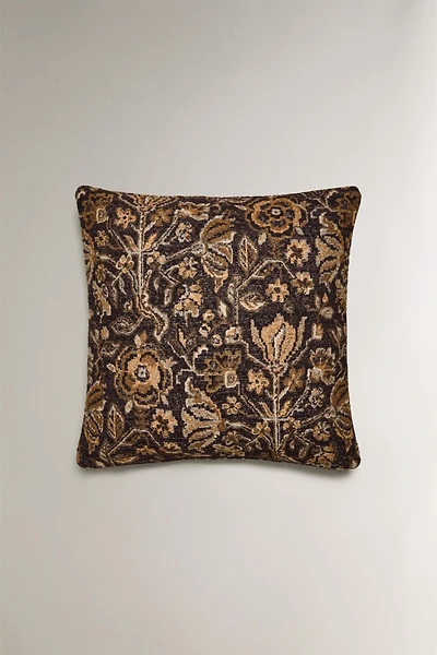 FLORAL WOOL THROW PILLOW COVER