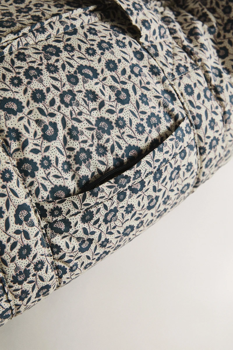 FLORAL COTTON DIAPER BAG