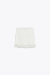 SATIN EFFECT LACE BUSTIER TOP