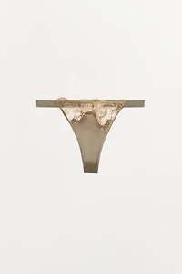 TANGA SATINÉ BRODÉ