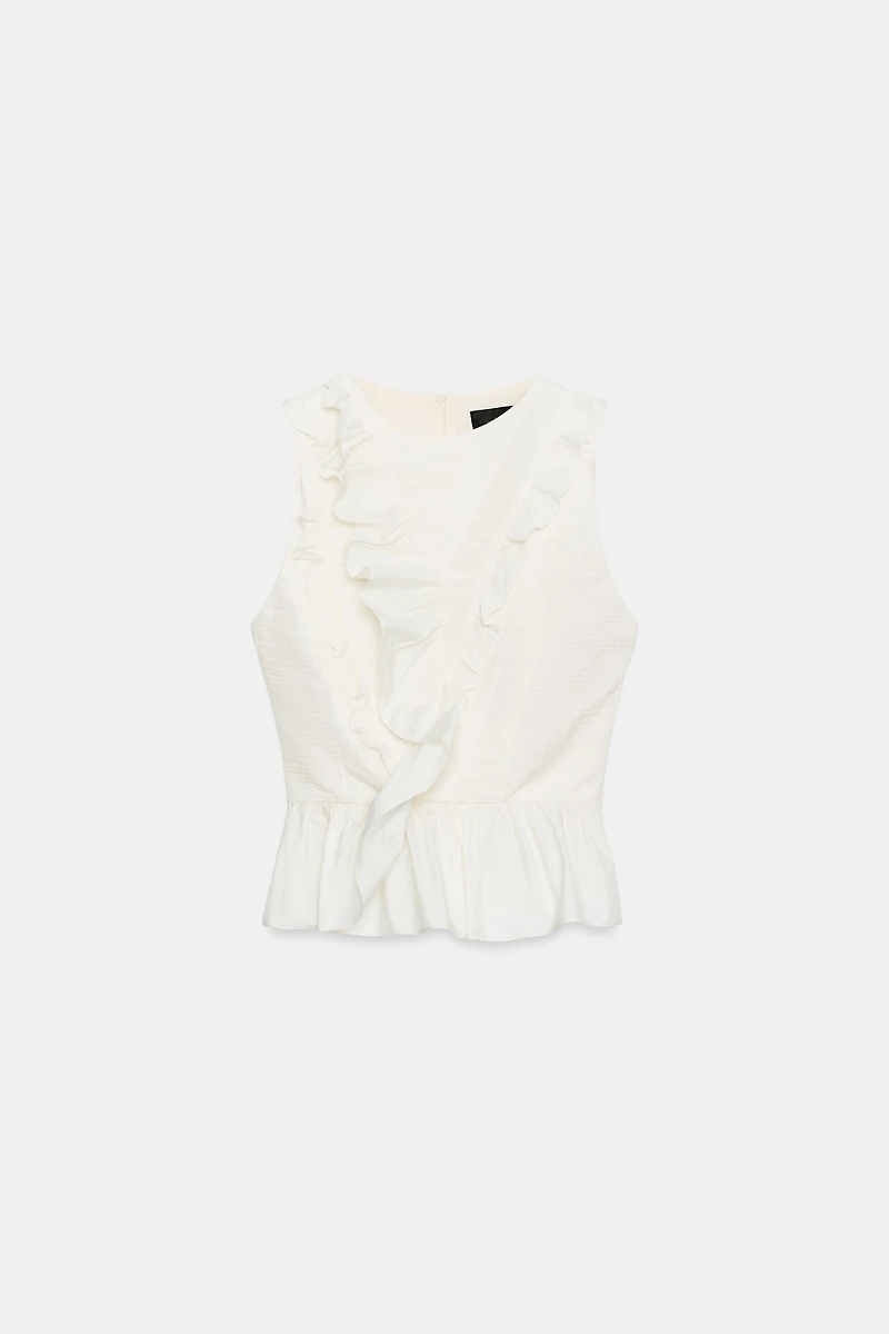 DRAPED RUFFLE TOP