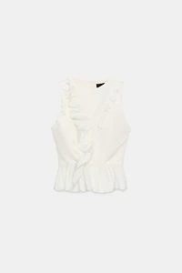DRAPED RUFFLE TOP