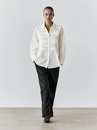 Chemisier plastron 100 % coton