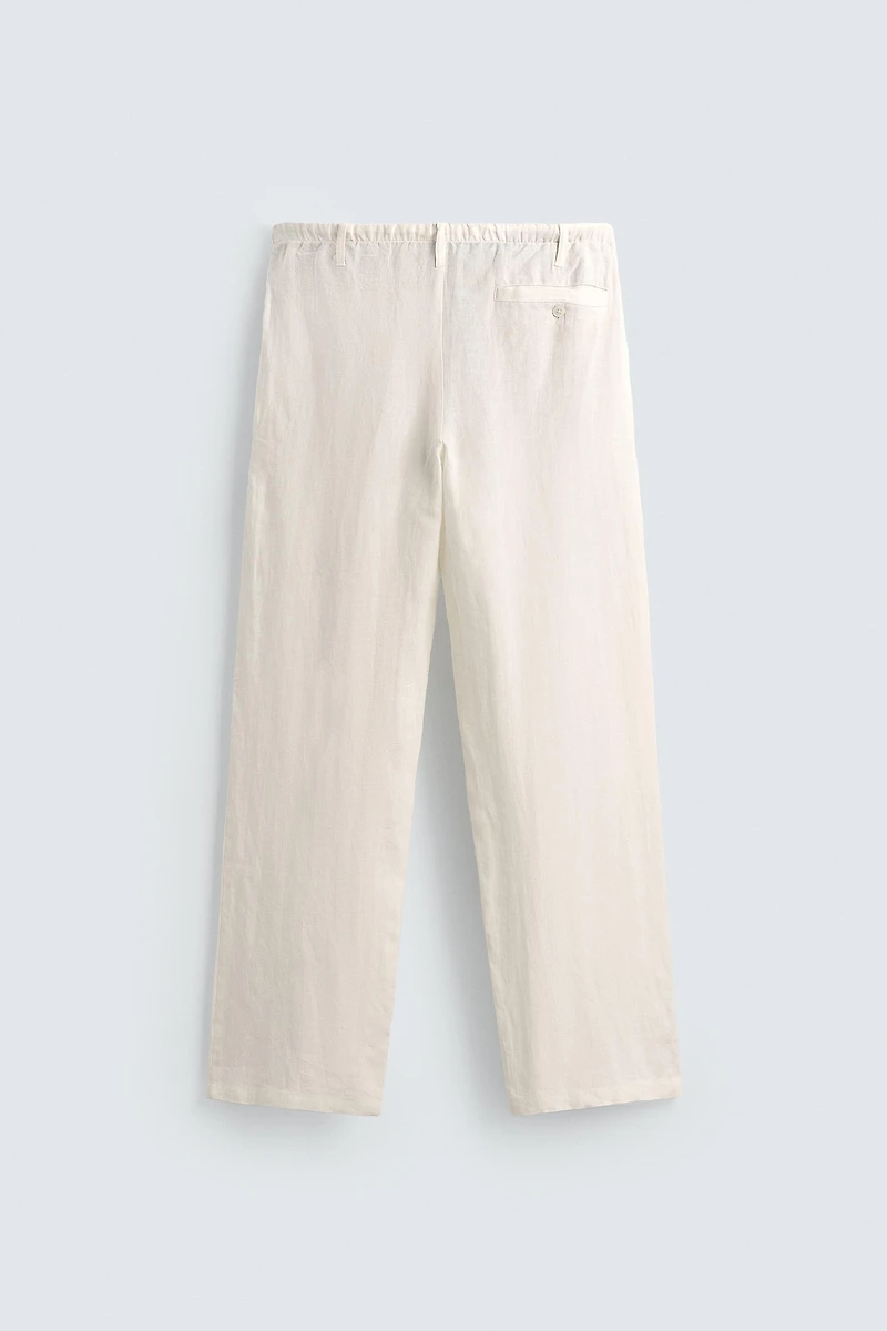 RELAXED FIT LINEN PANTS