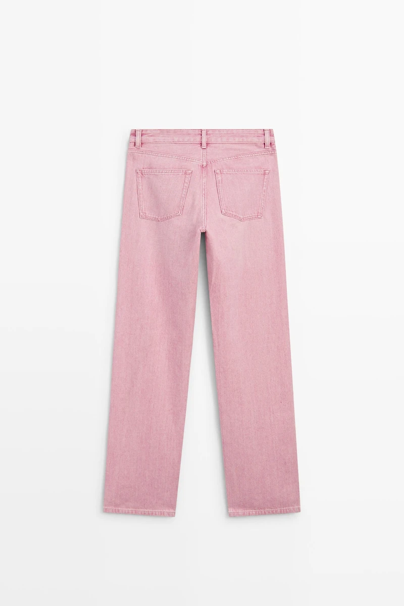Low-rise straight-leg jeans