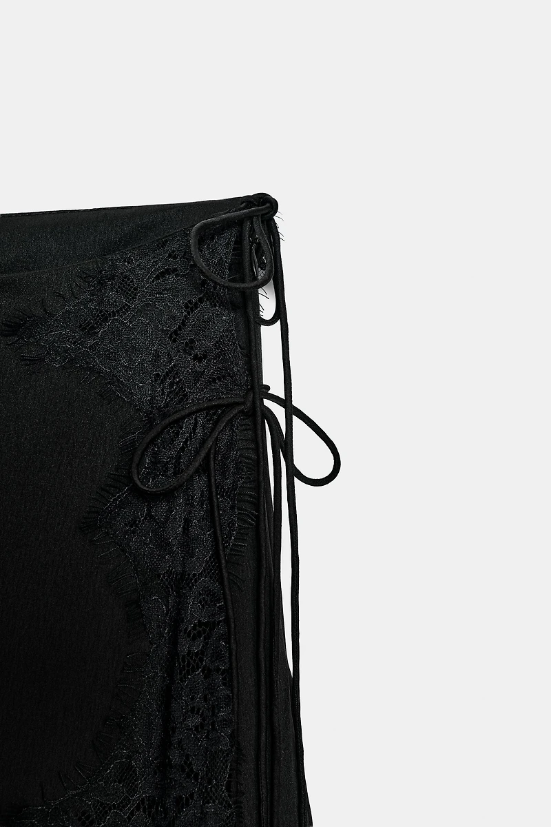 JUPE SATINÉE À DENTELLE ZW COLLECTION