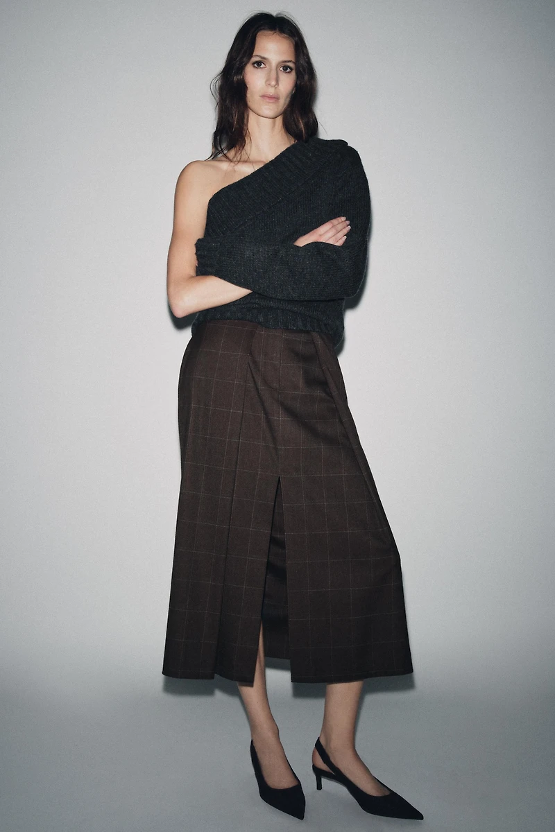 PLAID PLEATED SKIRT ZW COLLECTION