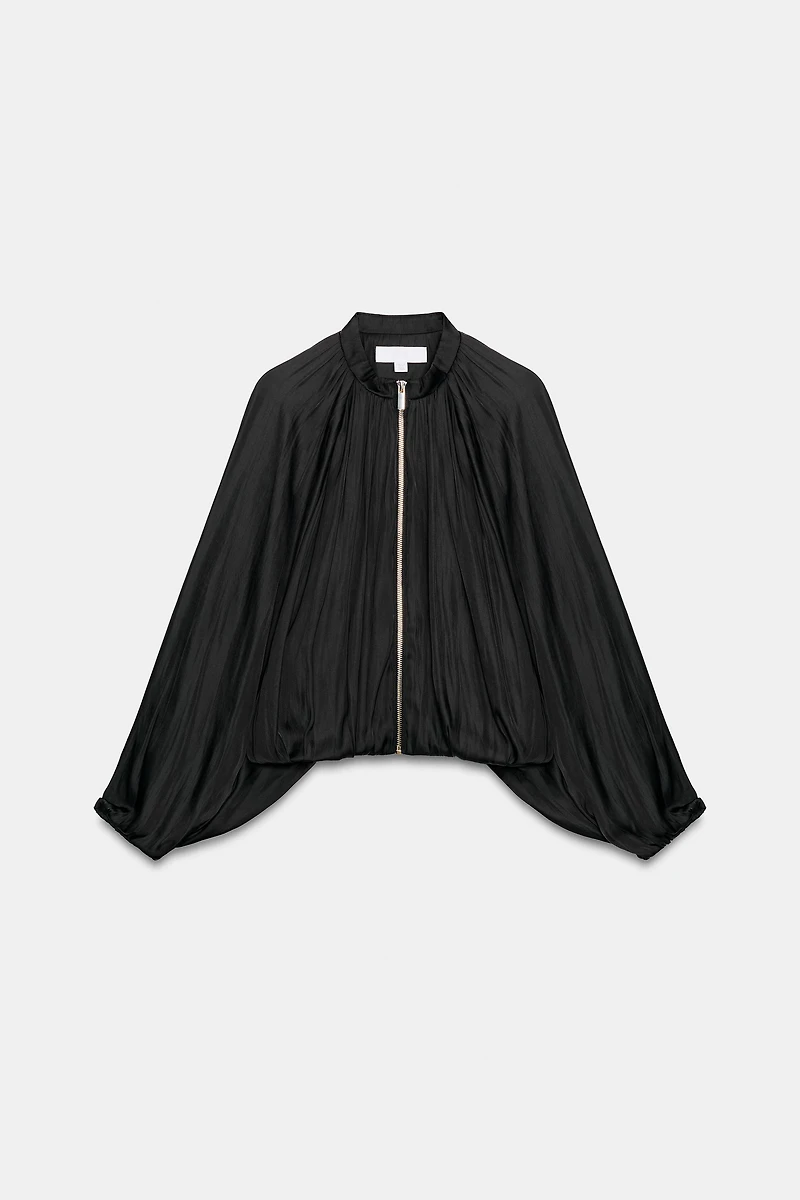 SATIN EFFECT BOMBER JACKET