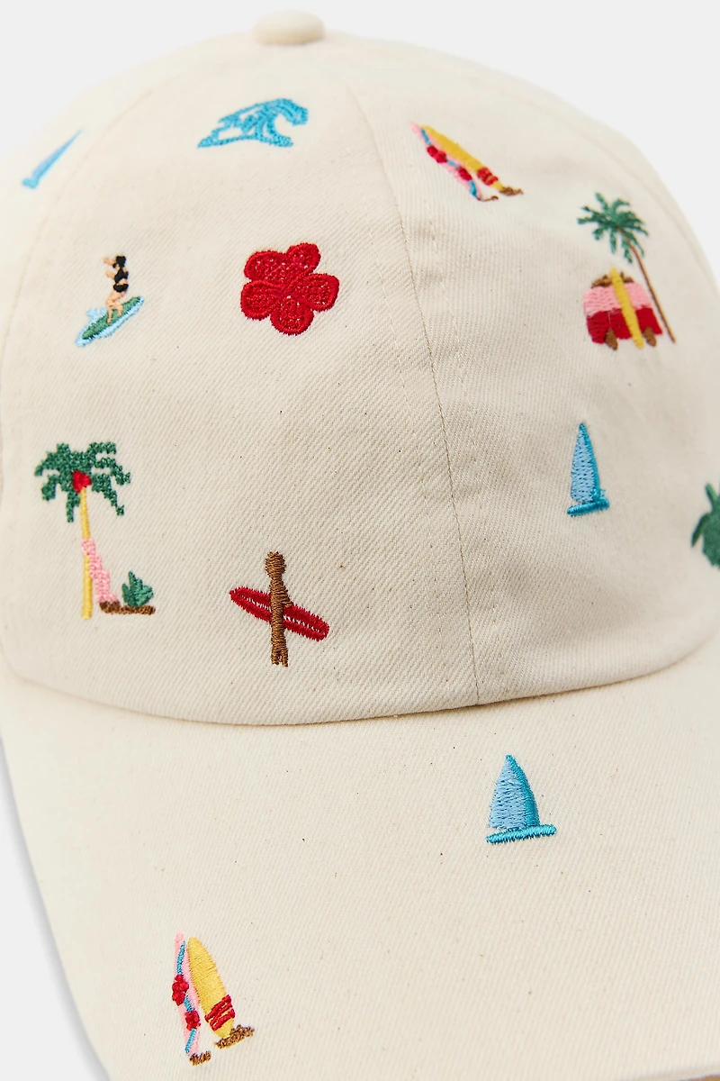 100% COTTON EMBROIDERED SUMMER CAP