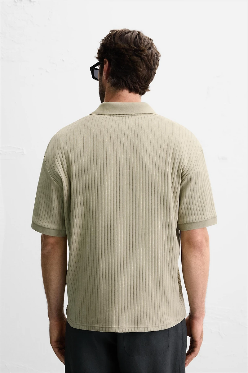 RIB KNIT POLO SHIRT