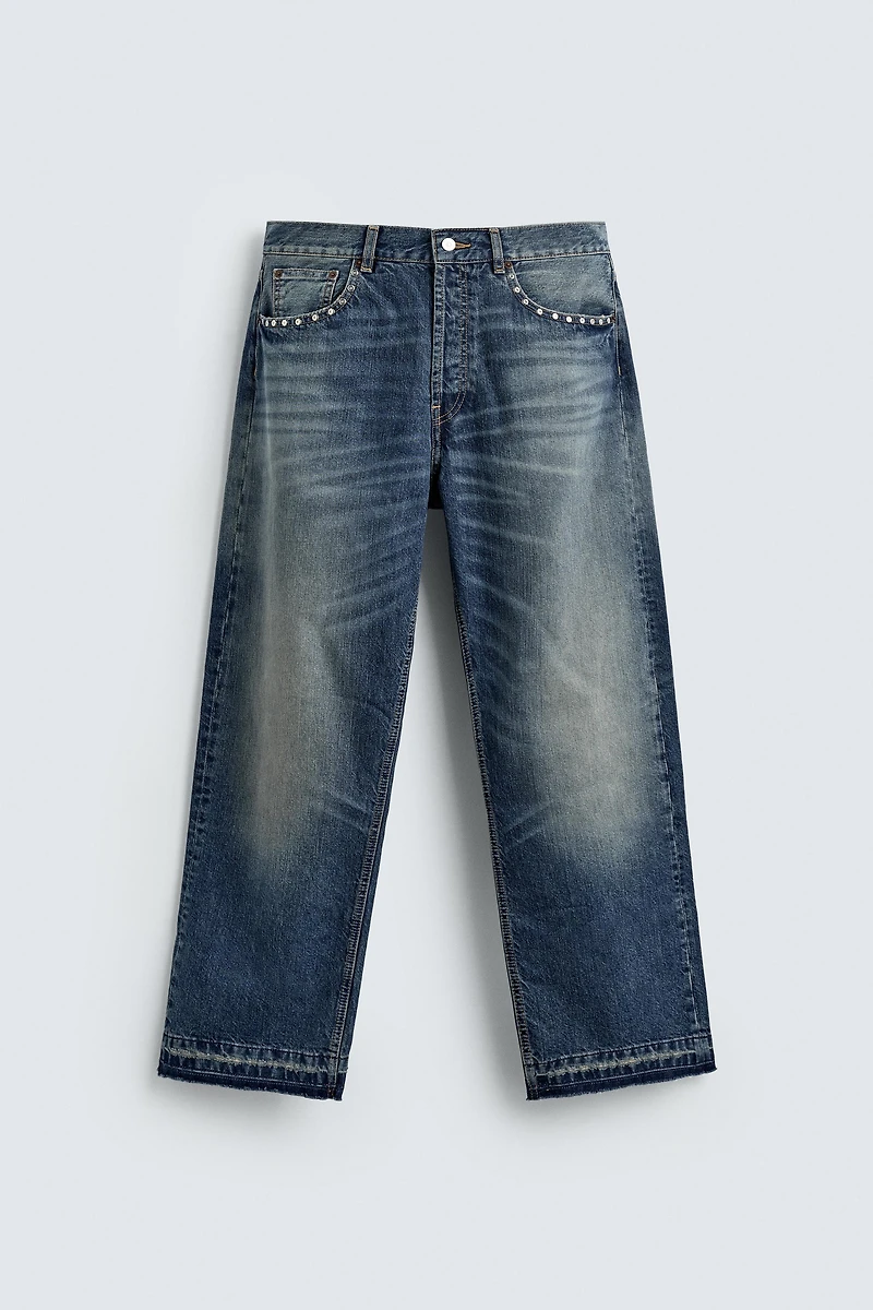 STUDDED LOOSE FIT JEANS