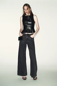 Z1975 LOOSE WIDE LEG MID-RISE SHIMMER JEANS