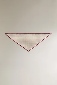LINEN COTTON CHECKED PET BANDANA