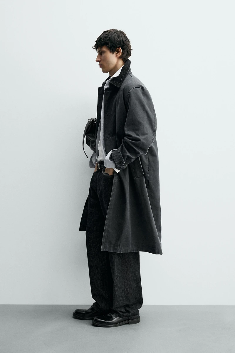 WAXED FINISH TRENCH COAT