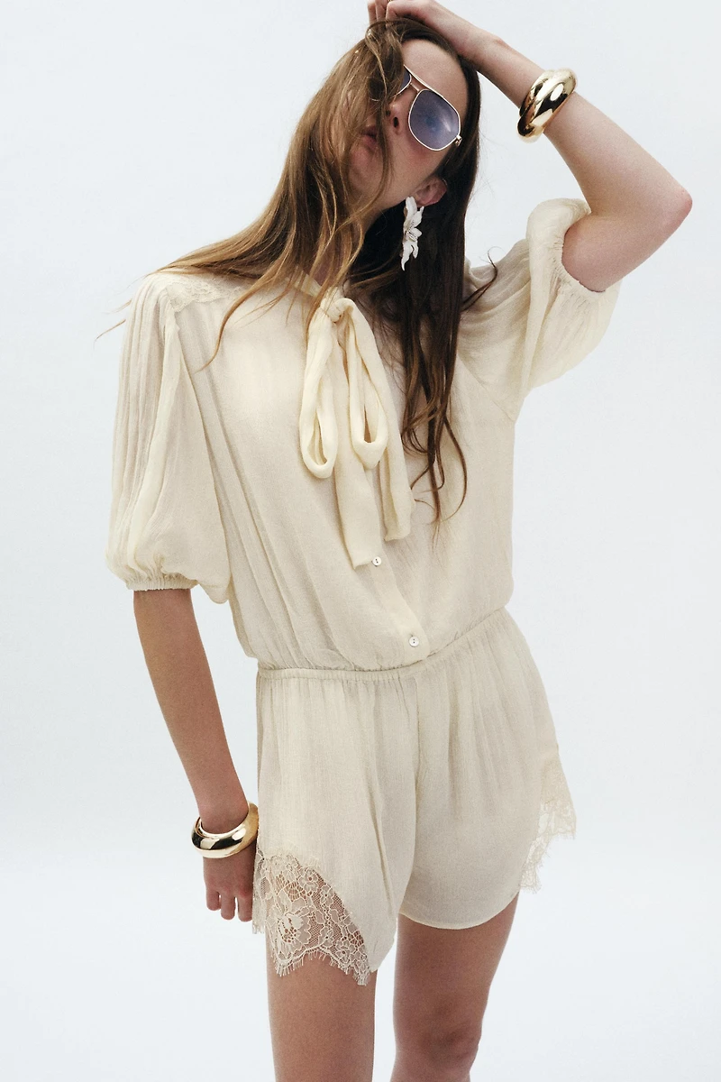 ZW COLLECTION LACE SHORT JUMPSUIT