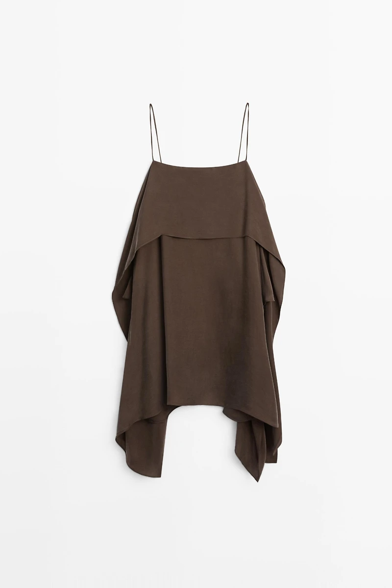 Strappy mini dress with ruffle detail