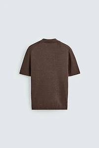 100% LINEN REGULAR FIT KNIT POLO SHIRT
