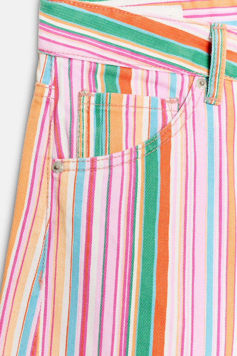 TRF MID-RISE STRIPED BAGGY JEANS