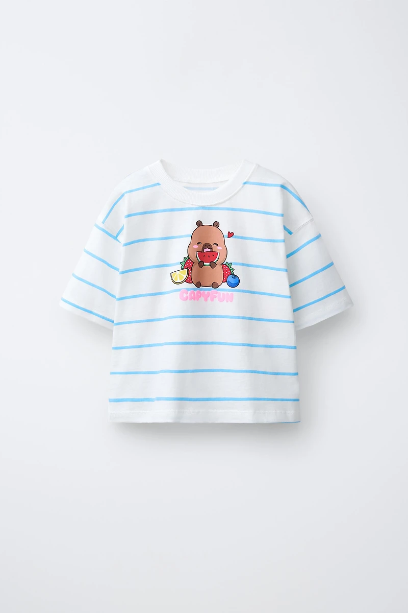 T-SHIRT RAYURES CAPIBARA CAPYFUN ©