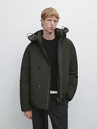 Short puffer parka a feather and down blend