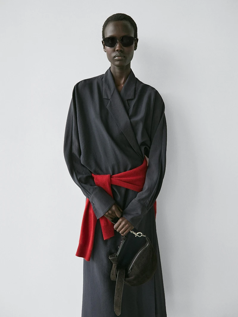 Midi dress with draped detail