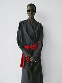 Midi dress with draped detail