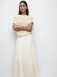 Midi skirt with sash belt detail