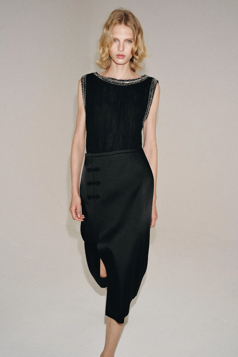ZW COLLECTION JACQUARD BEADED TOP