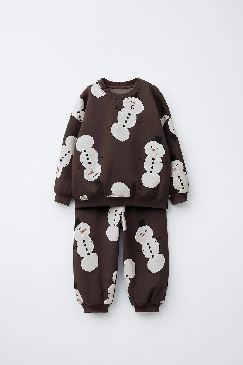 SNOWMEN PRINT JOGGING SET