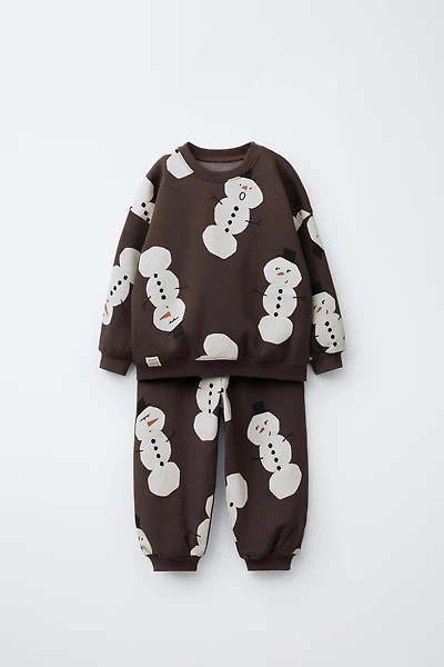 SNOWMEN PRINT JOGGING SET