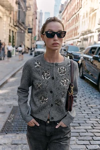 BEADED KNIT CARDIGAN