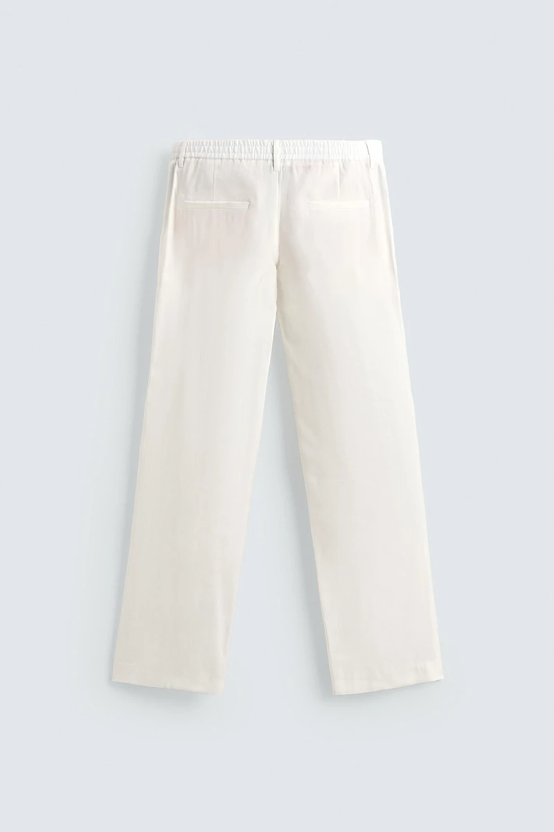 RELAXED FIT PLEATED PANTS