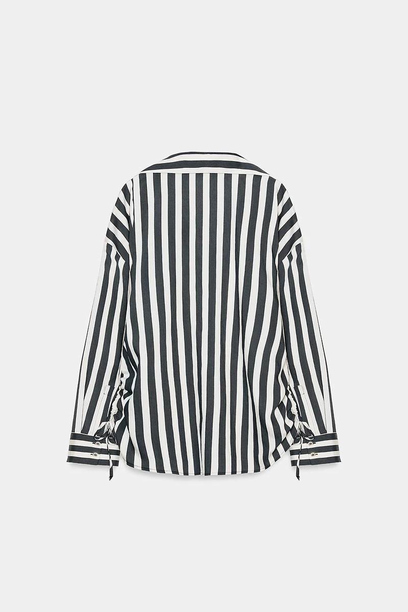 STRIPED SHIRT WITH SIDE LACES