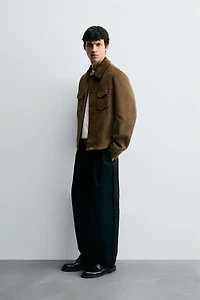 FAUX SUEDE REGULAR FIT JACKET
