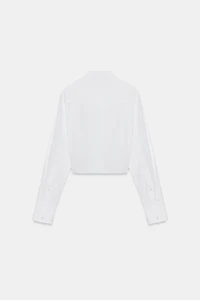 STRAPPY CORSET POPLIN SHIRT