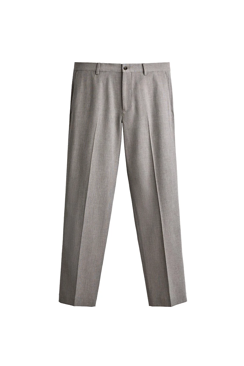 STRIPED REGULAR FIT SUIT PANTS