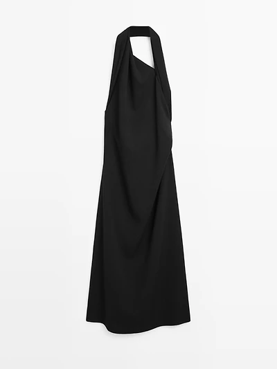 Long halter dress with back detail - LIMITED