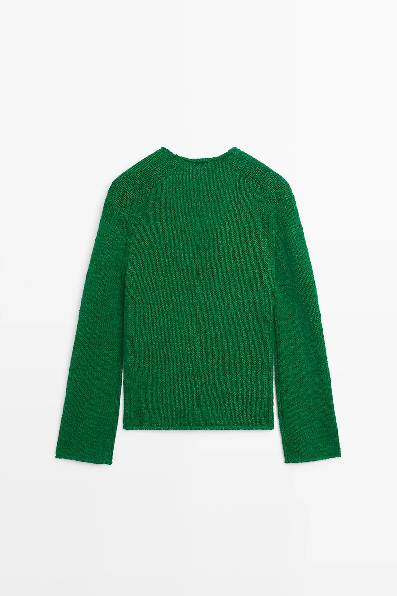 Cotton-blend knit sweater