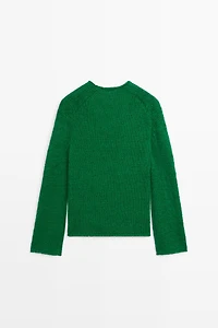Cotton-blend knit sweater