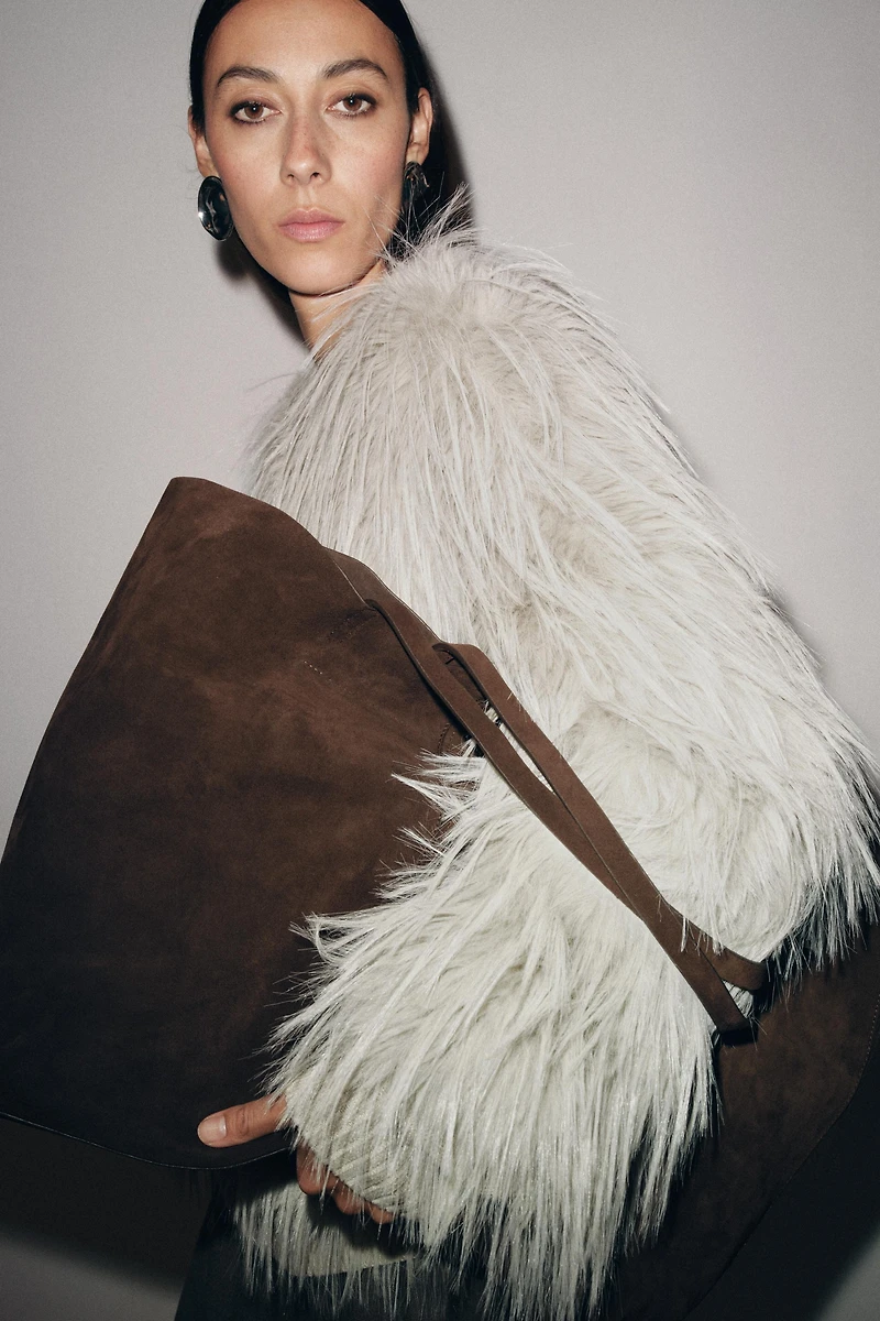 MAXI SPLIT LEATHER SHOPPER BAG