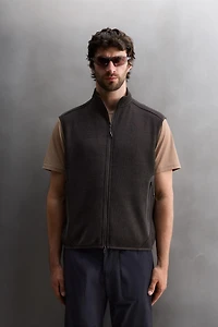 COMBINATION FLEECE KNIT VEST