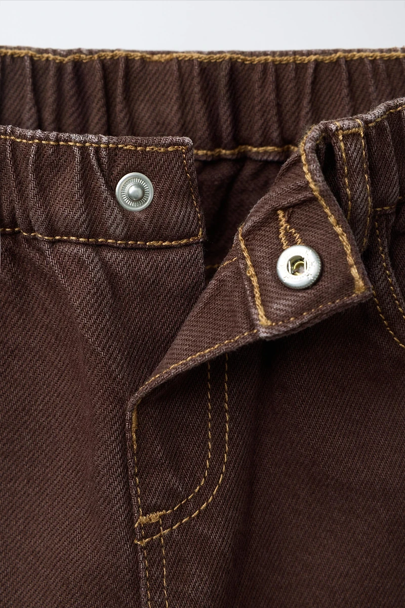 JUPE-CULOTTE EN SERGÉ AVEC VOLANTS AU BAS