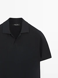 100% cotton knit polo sweater
