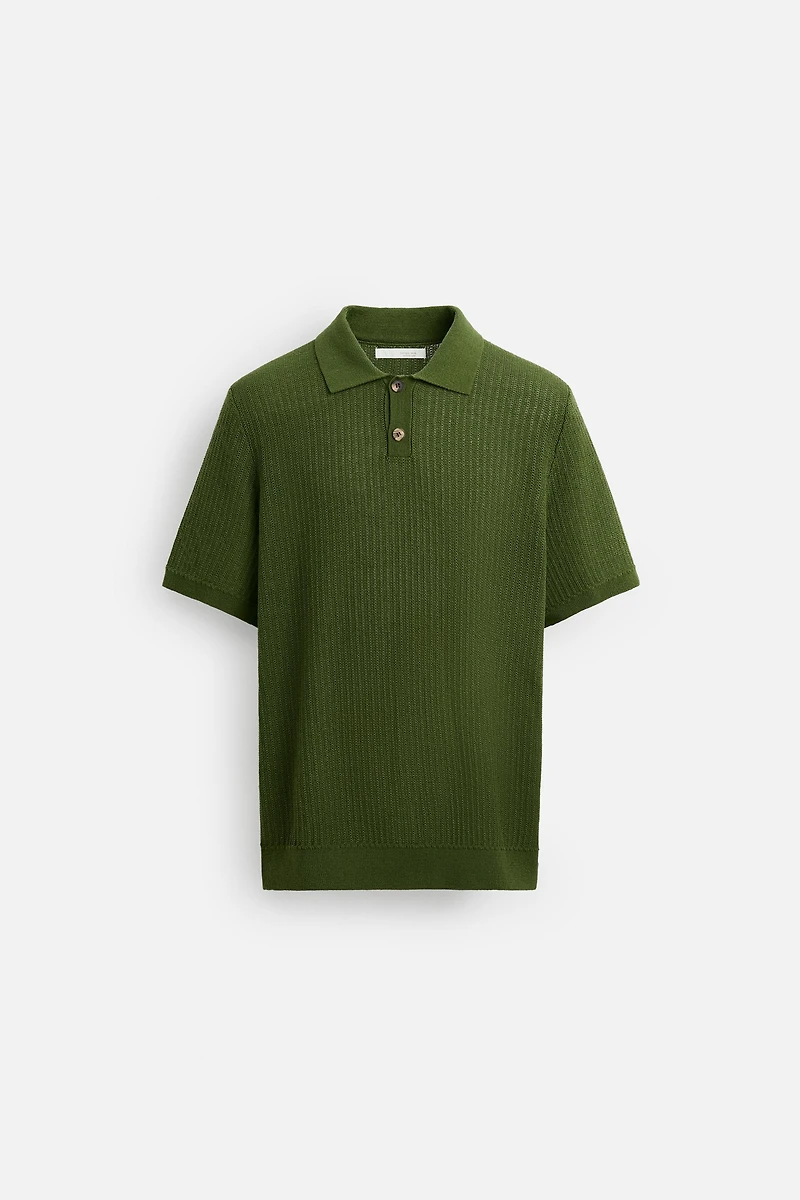 TEXTURED KNIT POLO SHIRT